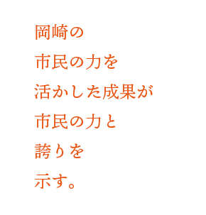 岡崎の市民の力を活かした成果が市民の力と誇りを示す。